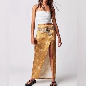 HOST PICK**Free People NWOT high split satin skirt
